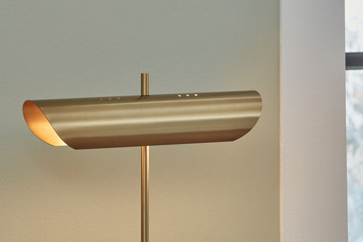Rowleigh - Marble Desk Lamp - Gold Finish / White - R&R Furniture Gallery (Fountain Valley, CA)