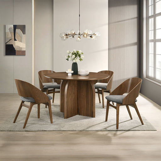 Delmon - Side Chair (Set of 2) - Dark Walnut / Gray - R&R Furniture Gallery (Fountain Valley, CA)