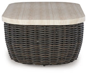 Kimora - Rectangular Cocktail Table - Beige / Dark Brown - R&R Furniture Gallery (Fountain Valley, CA)