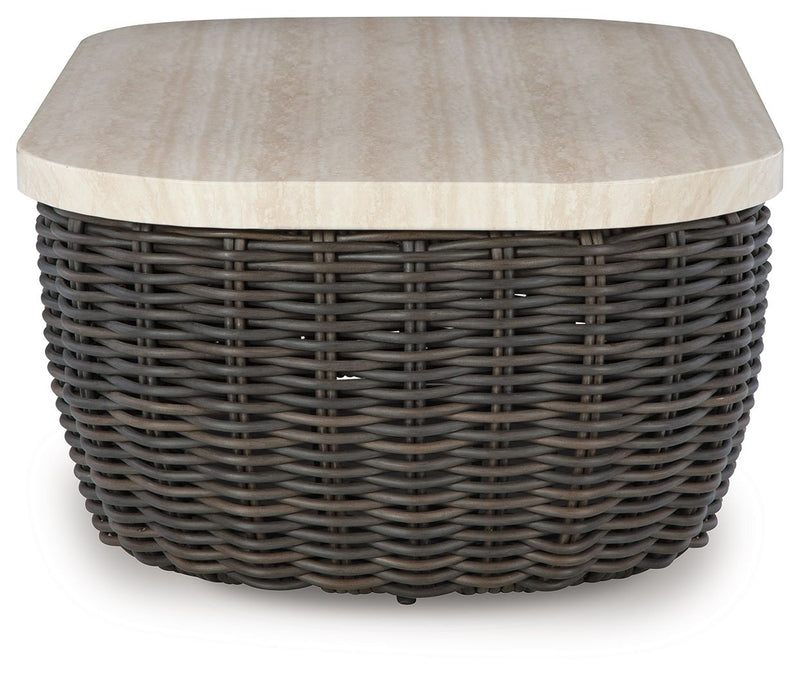 Kimora - Rectangular Cocktail Table - Beige / Dark Brown - R&R Furniture Gallery (Fountain Valley, CA)