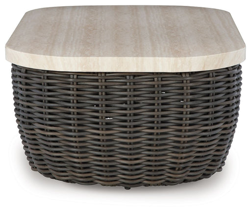 Kimora - Rectangular Cocktail Table - Beige / Dark Brown - R&R Furniture Gallery (Fountain Valley, CA)