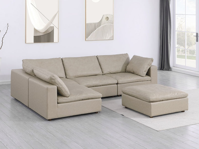 1100 - 5-Piece Left Arm Facing 3-Seat Sectional (Top-Grain Italian Leather) - R&R Furniture Gallery (Fountain Valley, CA)