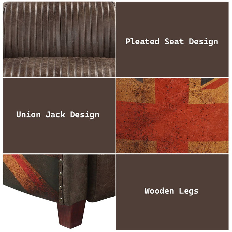 Brancaster - Loveseat - Antique Slate Top Grain Leather - R&R Furniture Gallery (Fountain Valley, CA)
