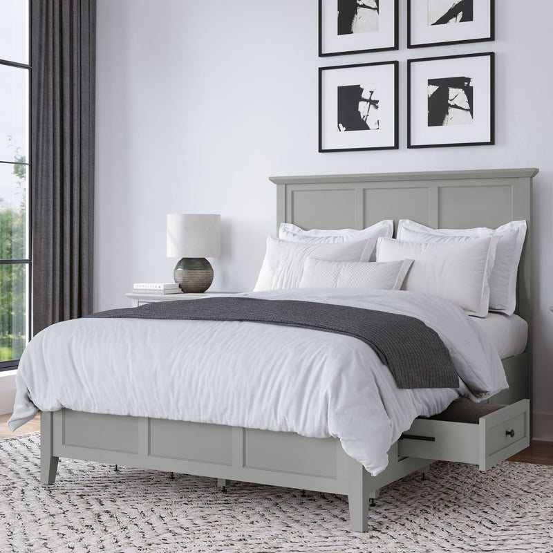 Grace Four Drawer Queen-size Platform Storage Bed in Elephant Grey