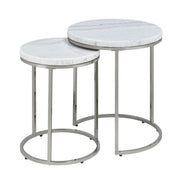 Zaidee - Nesting Table Set - Marble Top & Nickel - R&R Furniture Gallery (Fountain Valley, CA)
