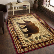 Nature's Nest - 5'3" X 7'3" Lodge Area Rug - Multi, Red - R&R Furniture Gallery (Fountain Valley, CA)