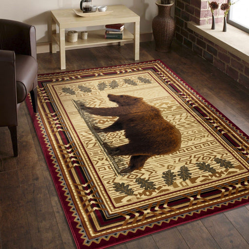 Nature's Nest - 5'3" X 7'3" Lodge Area Rug - Multi, Red - R&R Furniture Gallery (Fountain Valley, CA)