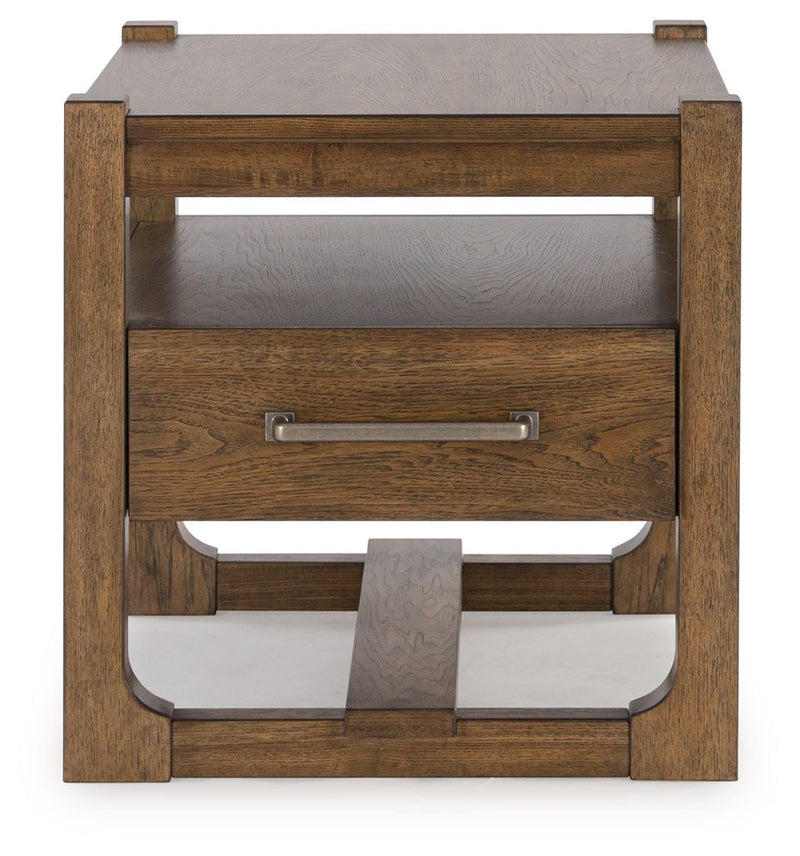 Cabalynn - Square End Table - Light Brown - R&R Furniture Gallery (Fountain Valley, CA)