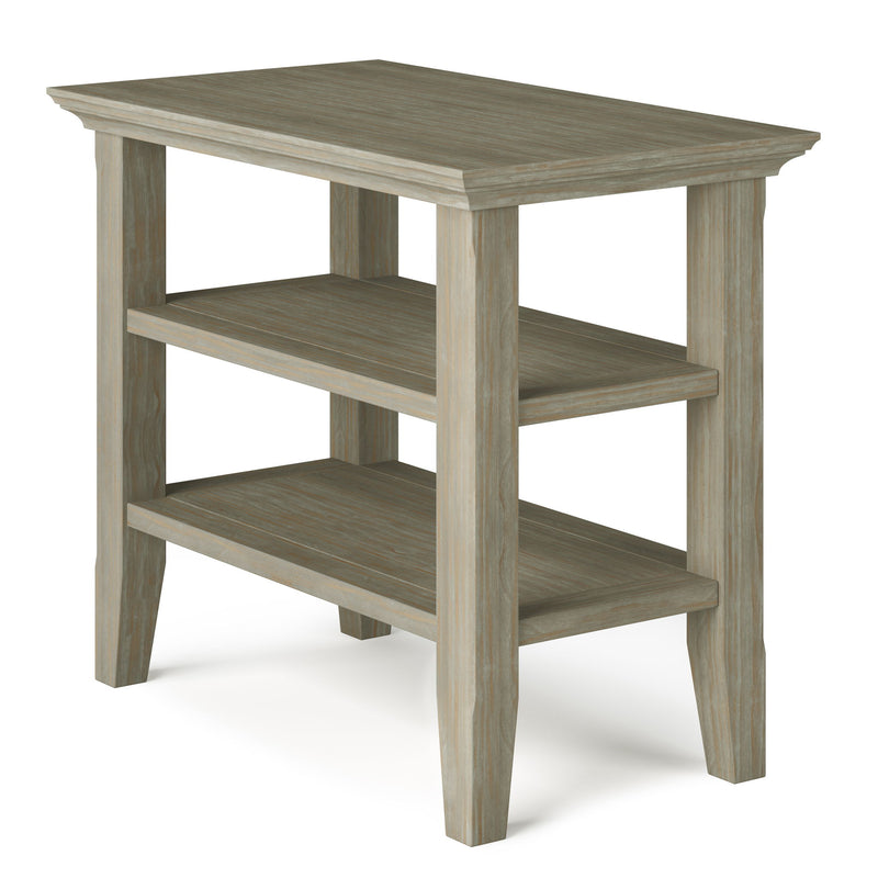 Handcrafted Acadian narrow side table by Simpli-Home with a sleek wooden finish and minimalist design.