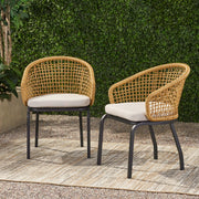 Outdoor Wicker Chair With Powder Coated Iron Legs - R&R Furniture Gallery (Fountain Valley, CA)