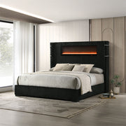 Garner - Bed With Fireplace, LED, Reading Light, Speaker, Bluetooth & USB - R&R Furniture Gallery (Fountain Valley, CA)