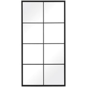Uttermost Rousseau Iron Window Mirror in black with a vintage-inspired, multi-pane design perfect for accent decor.