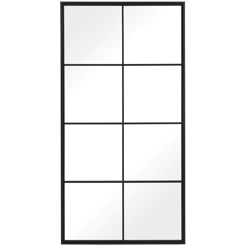 Uttermost Rousseau Iron Window Mirror in black with a vintage-inspired, multi-pane design perfect for accent decor.