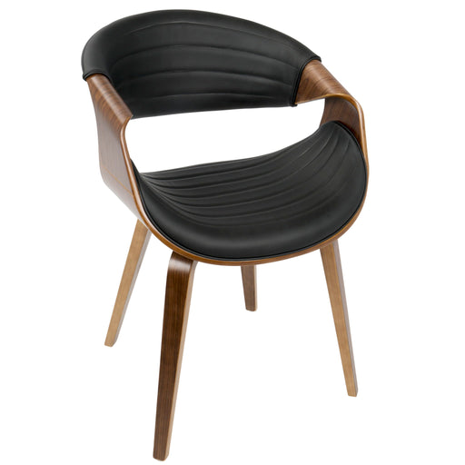 Lumi Source Symphony mid-century modern dining chair, side chair with sleek wooden legs and upholstered seat, stylish home dining furniture
