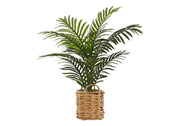 24" Tall, Artificial Plant, Palm, Indoor, Faux, Fake, Table, Floor, Greenery, Potted, Real Touch, Decorative - Green / Beige - R&R Furniture Gallery (Fountain Valley, CA)