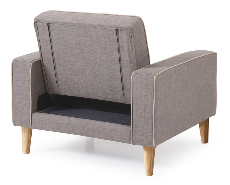 Vibrant contemporary futon chair bed by Glory Furniture with colorful fabric and modern design, suitable for living room or bedroom.