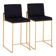 Lumi Source Fuji high back contemporary counter stool with sleek design, dark finish, and modern style, shown in a set of two.