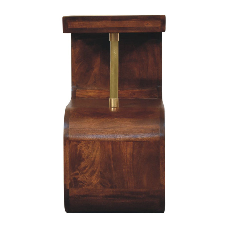 S Curve Brass Bedside Table - Dark Brown - R&R Furniture Gallery (Fountain Valley, CA)