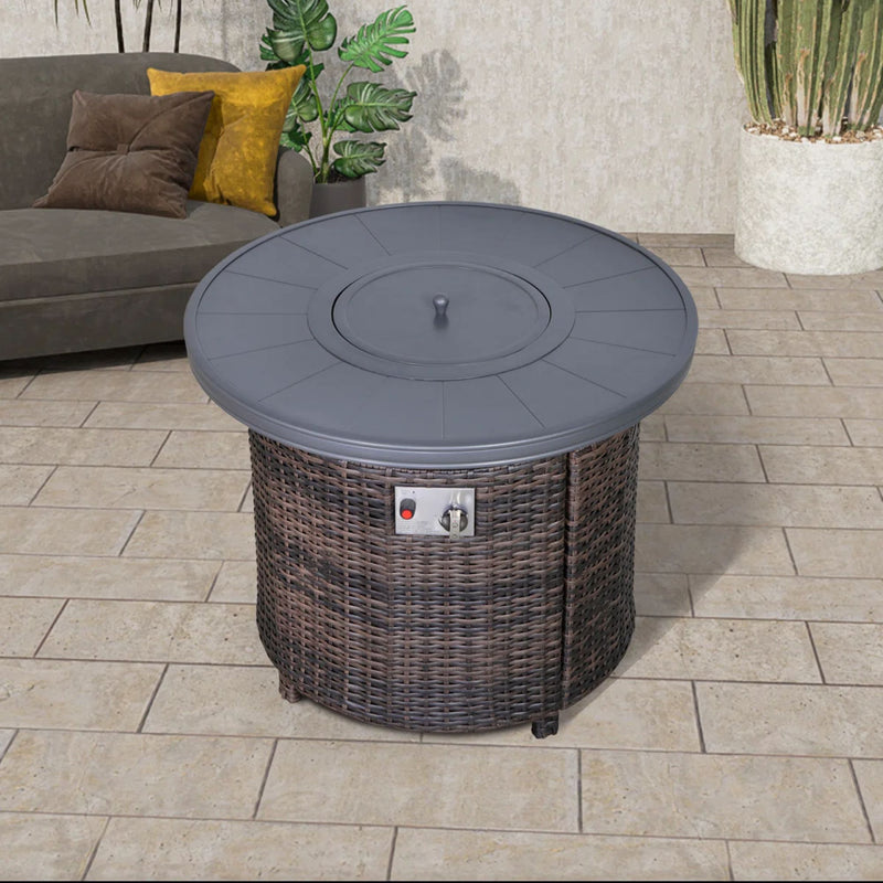 Outdoor Fire Pit Table With Lid - R&R Furniture Gallery (Fountain Valley, CA)