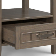 Lev - End Table With Bottom Drawer - Smoky Brown - R&R Furniture Gallery (Fountain Valley, CA)
