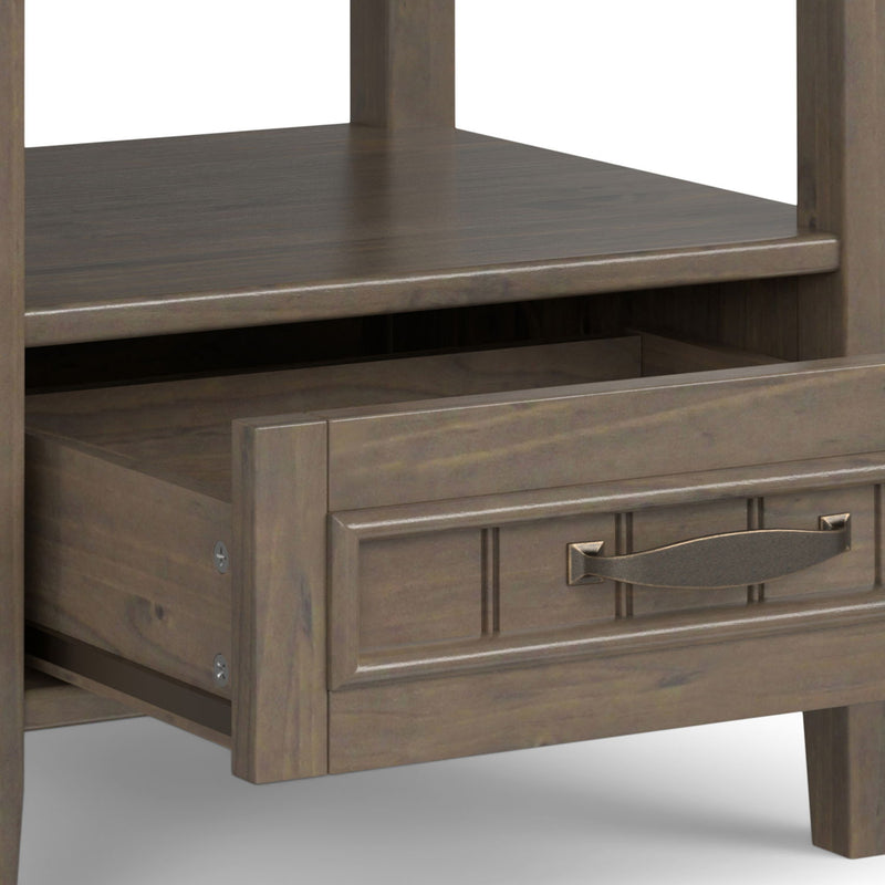 Lev - End Table With Bottom Drawer - Smoky Brown - R&R Furniture Gallery (Fountain Valley, CA)