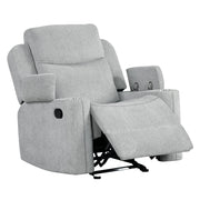 Galya - Motion Glider Recliner - Light Gray Chenille - R&R Furniture Gallery (Fountain Valley, CA)
