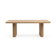 Vander Oak Wood 84-inch dining table by Classic Home, showing a sturdy rectangular wooden table with a smooth finish.