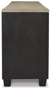 Foyland - XL TV Stand w/Fireplace Option - Black / Brown - R&R Furniture Gallery (Fountain Valley, CA)