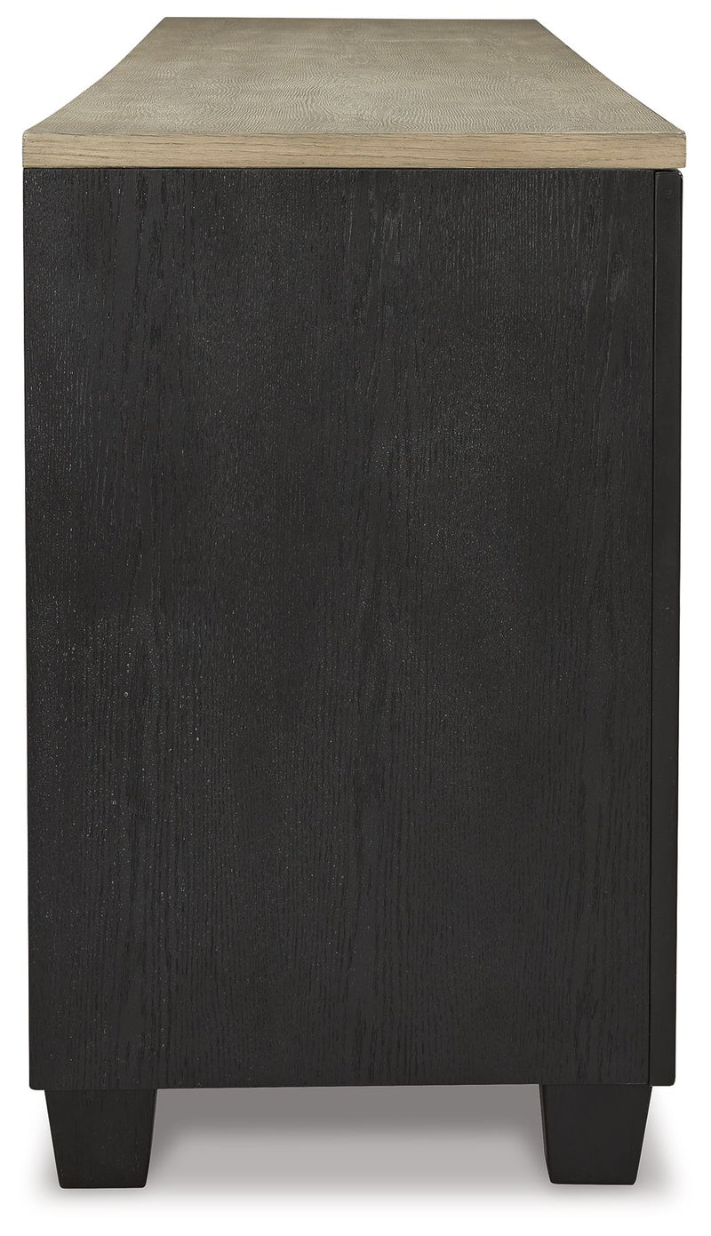 Foyland - XL TV Stand w/Fireplace Option - Black / Brown - R&R Furniture Gallery (Fountain Valley, CA)