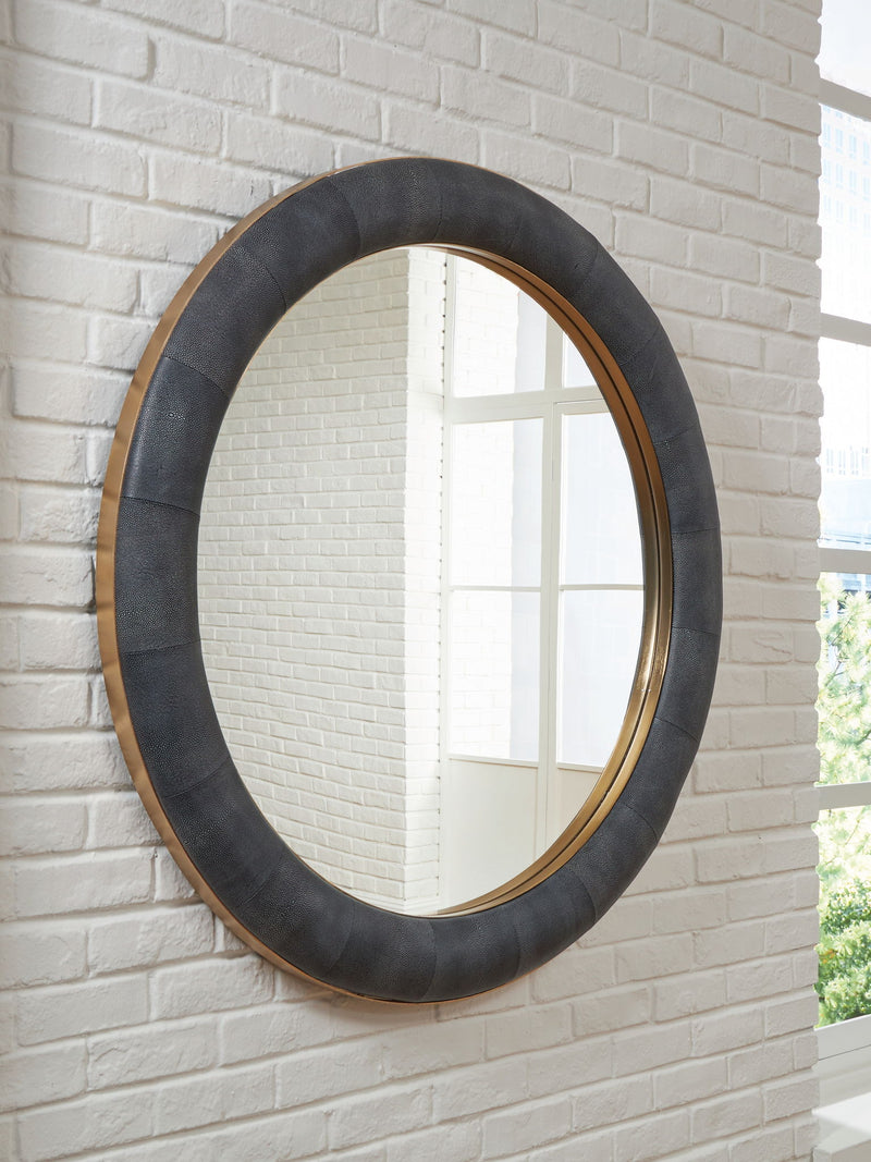 Corinsworth - Accent Mirror - Charcoal / Brass Finish - R&R Furniture Gallery (Fountain Valley, CA)