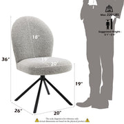 Lawton - Side Chair With Swivel (Set of 2) - Gray Boucle & Black - R&R Furniture Gallery (Fountain Valley, CA)