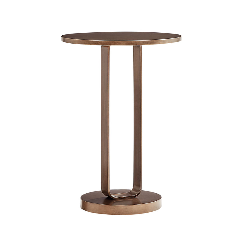 Tareel - Round Accent Table With Open Oval Pedestal - Antique Bronze - R&R Furniture Gallery (Fountain Valley, CA)