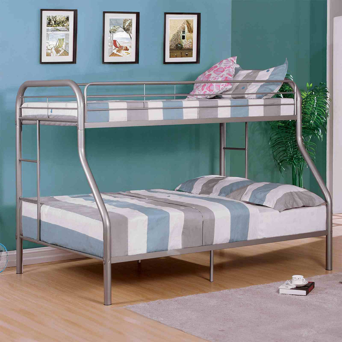 Finnerty - Twin/Full Bunk Bed, Silver
