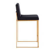 Lumi Source Fuji contemporary high back counter stool with stylish design, shown as part of a set, featuring sleek modern seating.