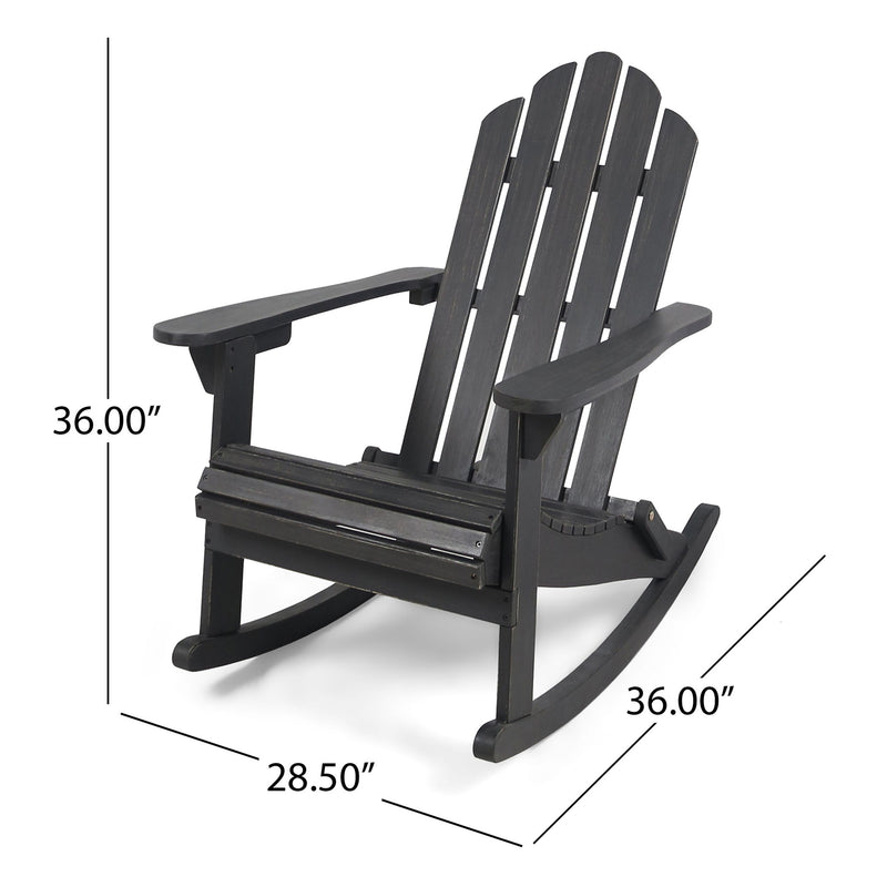 Echoes - Outdoor Acacia Wood Adirondack Rocking Chair - R&R Furniture Gallery (Fountain Valley, CA)