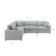 Jenny - 5 Piece Sectional - Gray - R&R Furniture Gallery (Fountain Valley, CA)