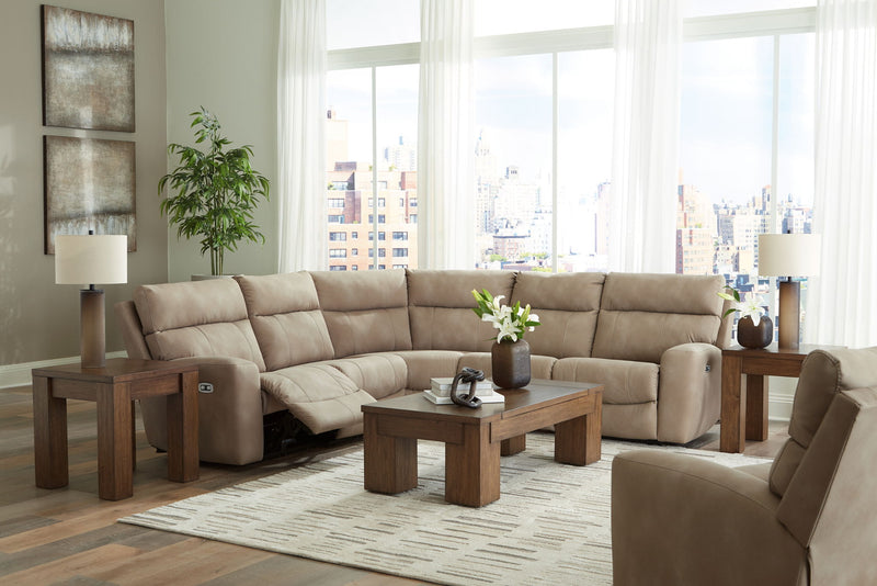 Signature Design by Ashley Next-Gen Durapella Power Reclining 6-Piece Living Room Sectional Set with plush cushions and modern style.