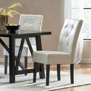 Carter - 5 Tuft Dining Chair With Button Tufted Backrest And Espresso Legs - Ivory - R&R Furniture Gallery (Fountain Valley, CA)