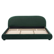 Upholstered Simple Modern Bedroom Bed With Curved Headboard - R&R Furniture Gallery (Fountain Valley, CA)