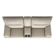 Malibu - Modern Power Motion 3 Piece Reclining Loveseat Sofa With Cup Holders - Cream Taupe Beige - R&R Furniture Gallery (Fountain Valley, CA)