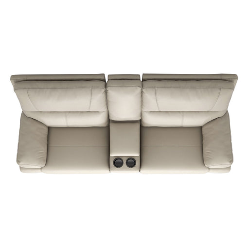 Malibu - Modern Power Motion 3 Piece Reclining Loveseat Sofa With Cup Holders - Cream Taupe Beige - R&R Furniture Gallery (Fountain Valley, CA)