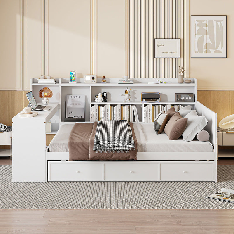 Daybed With 3 Drawers USB Ports And Desk - R&R Furniture Gallery (Fountain Valley, CA)