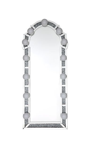 Noralie - 63" Accent Floor Mirror - Mirrored & Faux Diamonds - R&R Furniture Gallery (Fountain Valley, CA)
