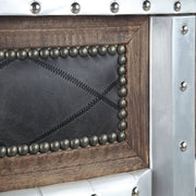 Rahma - Bar Table - Antique Ebony Top Grain Leather & Aluminum - R&R Furniture Gallery (Fountain Valley, CA)