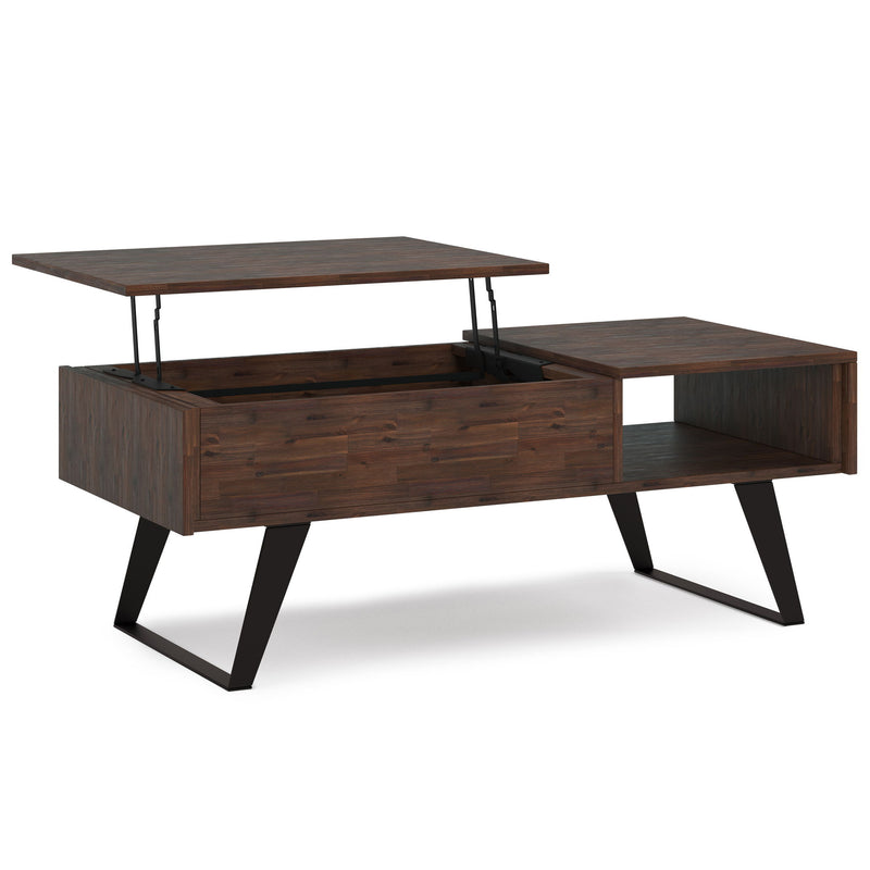 Lowry - Lift Top Coffee Table - Distressed Charcoal Brown - R&R Furniture Gallery (Fountain Valley, CA)