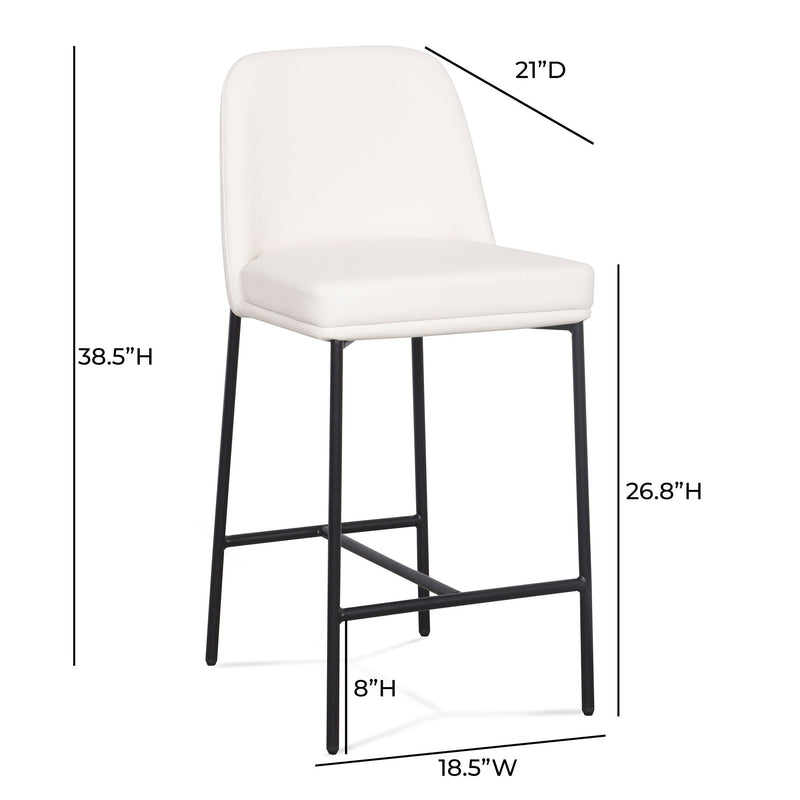 Set of two TOV Furniture Sydney counter stools with sleek design and wooden legs, perfect for kitchen or bar seating.