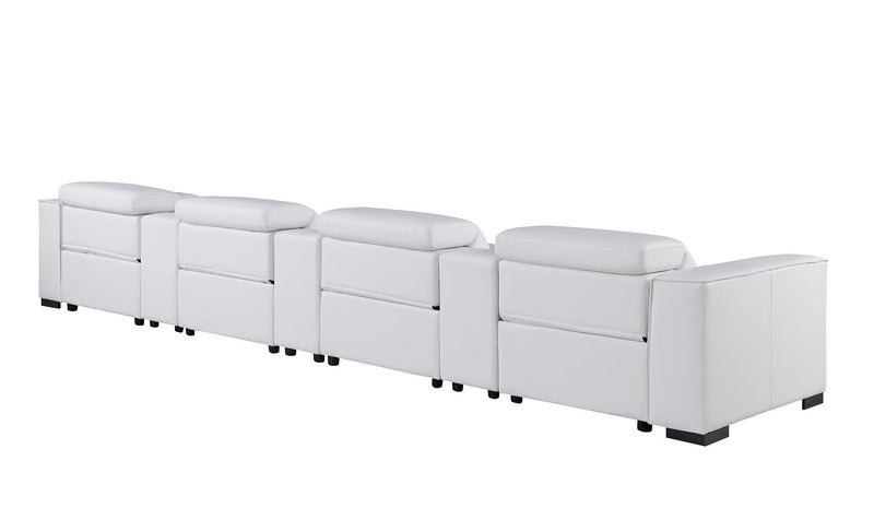 1208 - 7 Piece Leather Sofa With 4 Power Recliners And Power Headrests