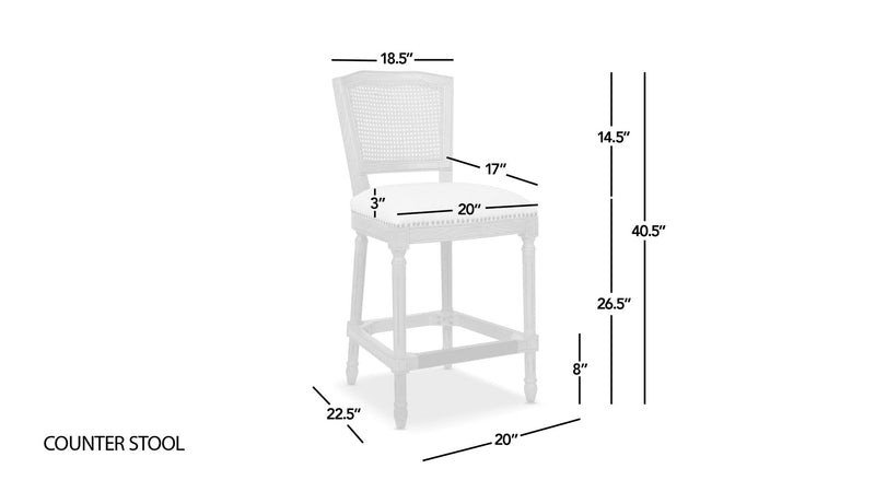 Triomphe - Rattan Wicker High Back Armless Counter Bar Stool - R&R Furniture Gallery (Fountain Valley, CA)