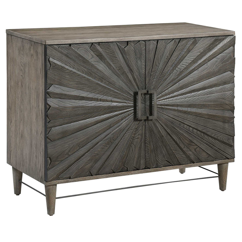 Gray Oak Shield 2 Door Cabinet by Uttermost, accent furniture with a modern design and sleek gray finish.