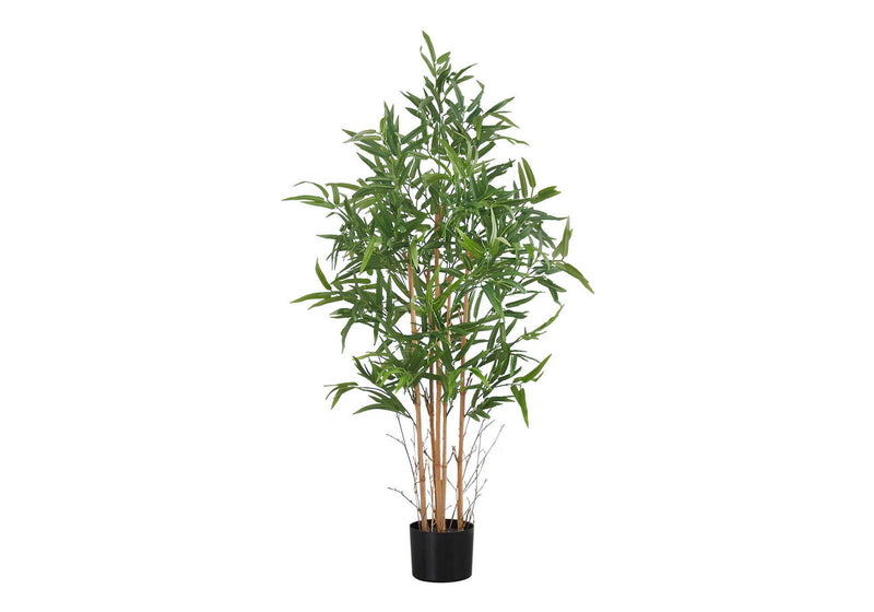 50" Tall, Artificial Plant, Bamboo Tree, Indoor, Faux, Fake, Floor, Greenery, Potted, Decorative - Green / Black - R&R Furniture Gallery (Fountain Valley, CA)